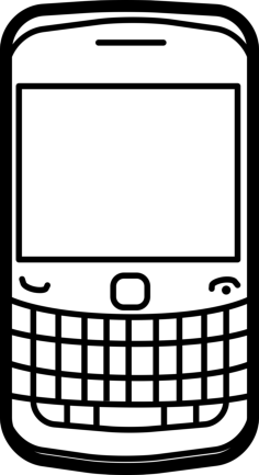 Mobile Phone Popular Model Blackberry Bold 9700 Sketch Style Svg Vector, Free Vectors File